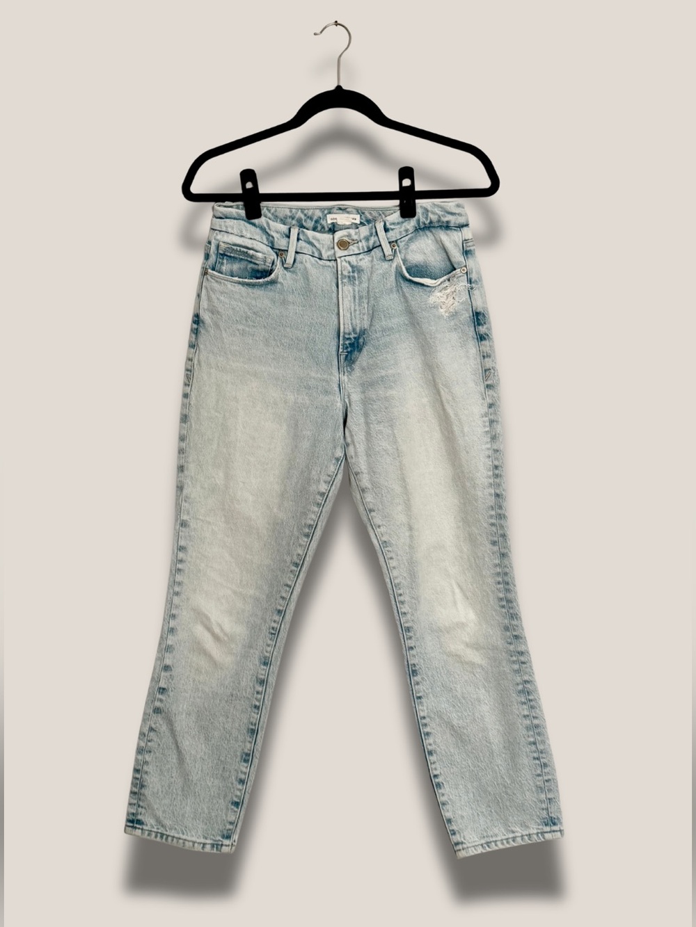 Good American Light Wash Straight Leg Jeans